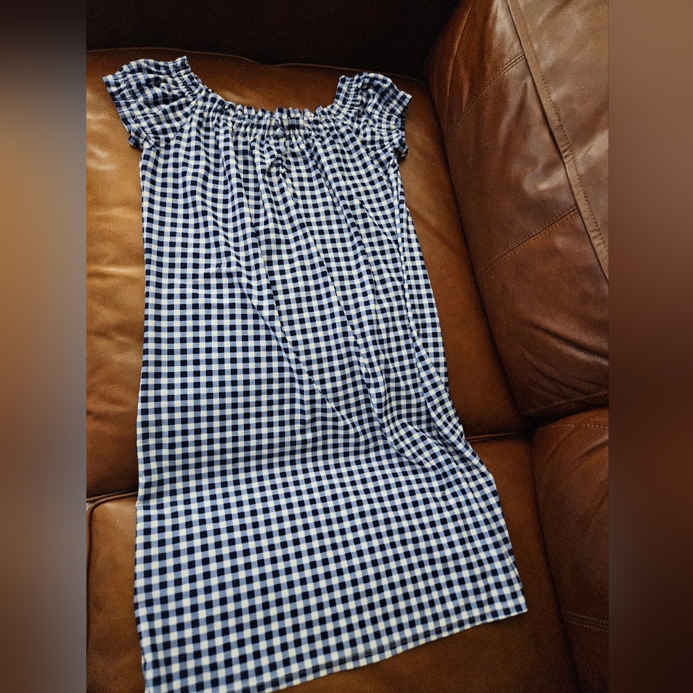 Jude Connally Dress Gingham Navy Size Medium